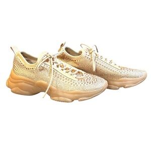 Steve Madden Motivated‎ Rhinestone Embellished Sneakers Blush Women Size 8.5M